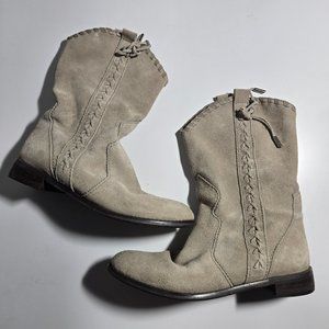 All Black Footwear Light Gray Soft Sided Slip On Boots Booties Size 36